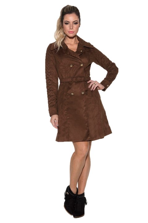 trench coat marrom via tolentino frente