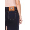 saia jeans azul marinho mullet costas baixo detalhe