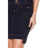 saia jeans azul marinho mullet frente baixo detalhe