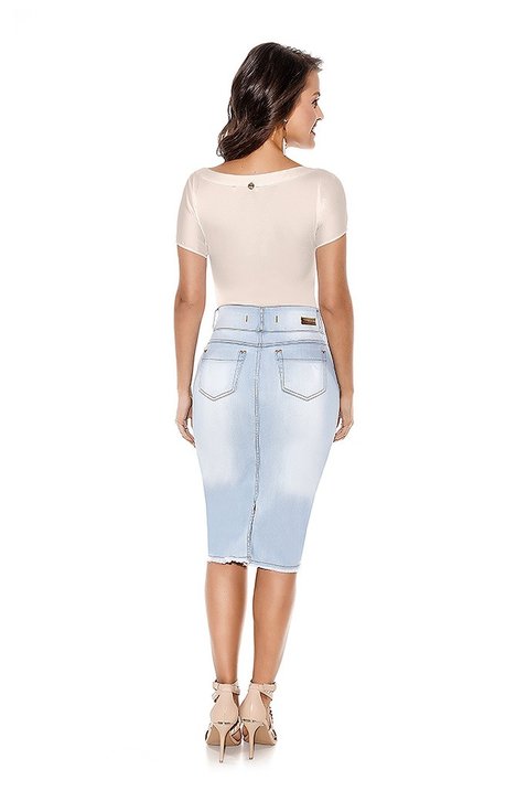 saia mullet destroyed abotoamento frontal titanium jeans costas