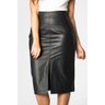 saia em couro preto lapis pele mania baixo