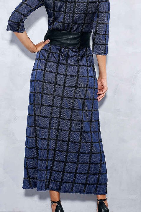 vestido marinho xadrez preto titanium jeans costas baixo