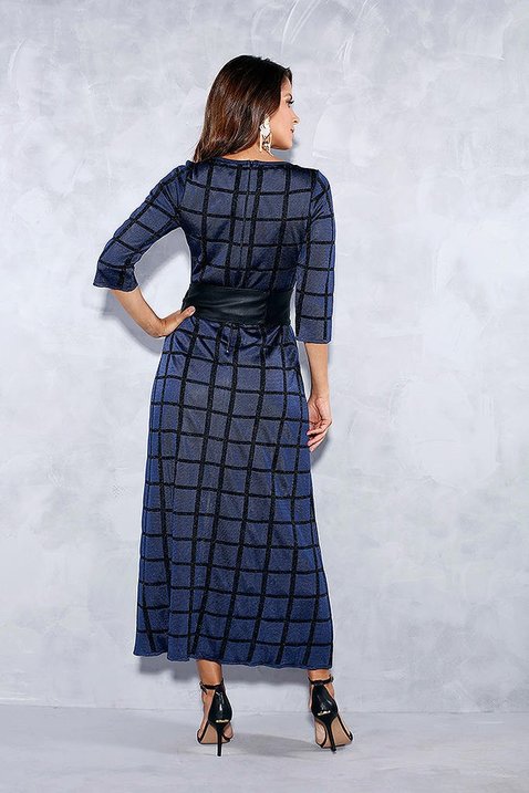 vestido marinho xadrez preto titanium jeans costas