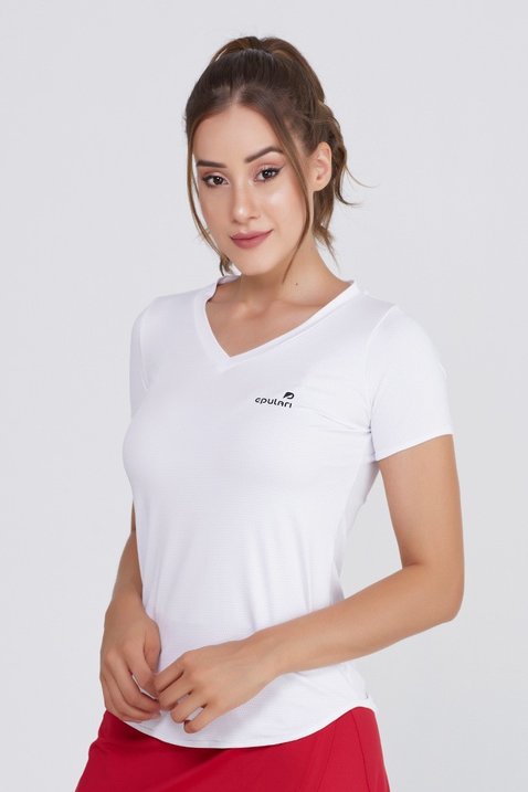 t shirts feminina branca alongada protecao uv50 ep004br frente