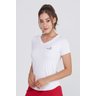 T-Shirts Feminina Branca Alongada Proteção UV50