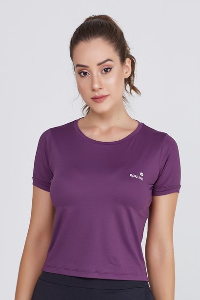 cropped roxo poliamida dry fit protecao uv50 epulari ep002rx frente