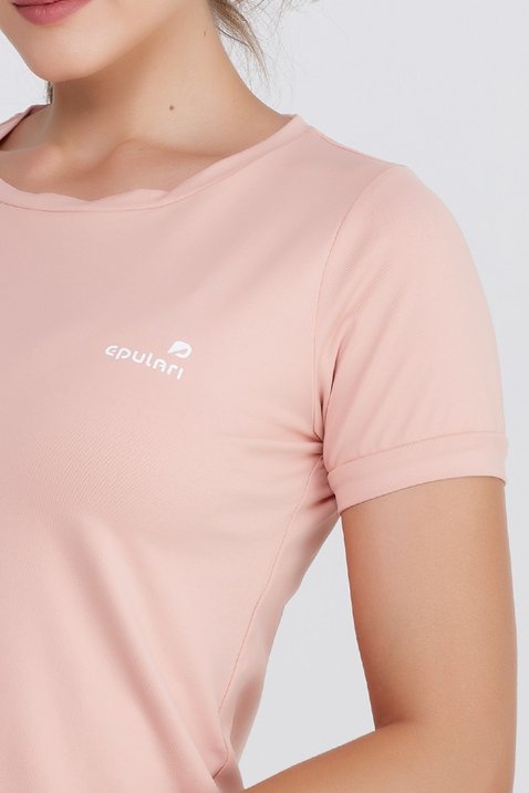 t shirt cropped fitness rose poliamida uv50 epulari ep002ro frente det