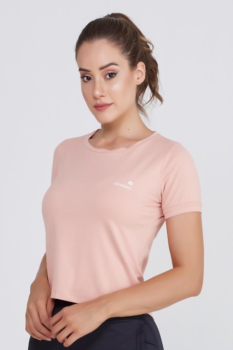 t shirt cropped fitness rose poliamida uv50 epulari ep002ro frente
