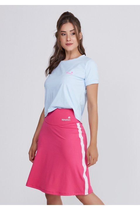 shorts saia fitness rosa poliester uv50 epulari ep012rn frente 2