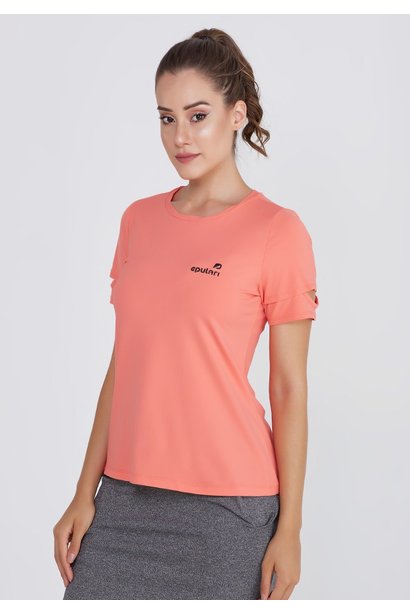 blusa poliamida coral com protecao uv detalhe manga epulari