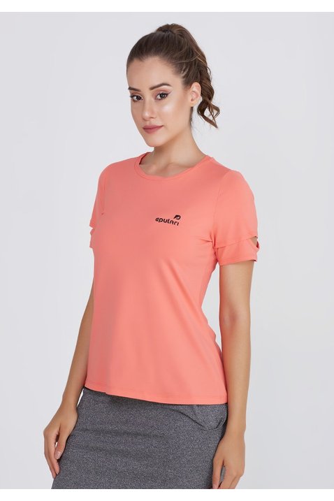 blusa poliamida coral com protecao uv detalhe manga epulari