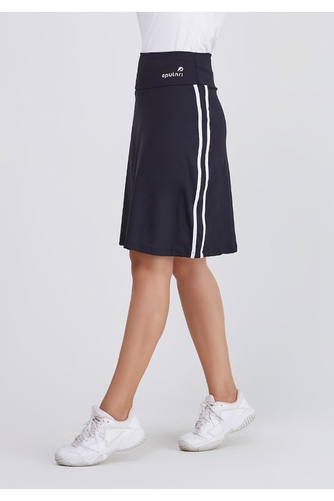 shorts saia preto com branco poliamida protecao uv50 epulari frente 11