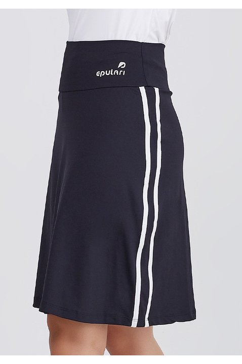 shorts saia preto com branco poliamida protecao uv50 epulari frente 6
