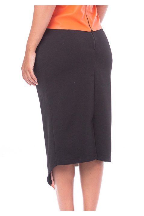 saia midi de couro preta assimetrica pele mania pm6011 4