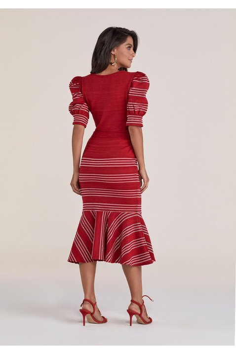 saia sino vermelha com listras titanium jeans costas