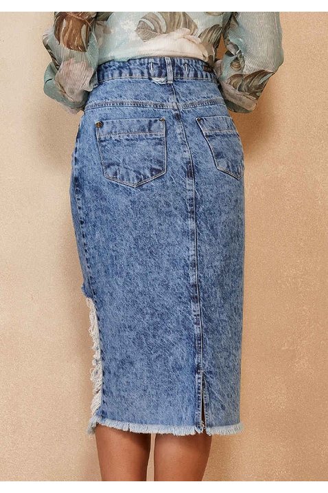 saia jeans midi destroyed rasgado com fenda titanium jeans ttn25513 4