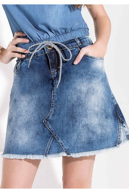 blusa feminina jeans detalhe de amarracao imperio z baixo
