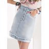 saia evase jeans detalhe botoes imperio z baixo