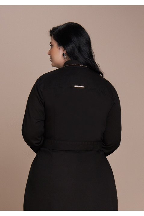 chemise plus preto com amarracao titanium costas cima