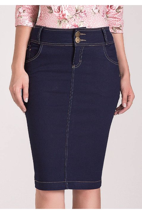 saia tradicional jeans preto laura rosa baixo