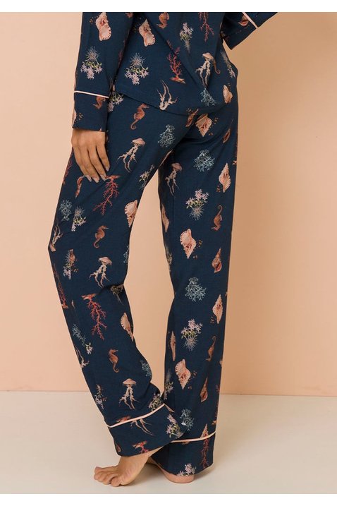 pijama conjunto manga longa com calca hosana lekazis costas baixo