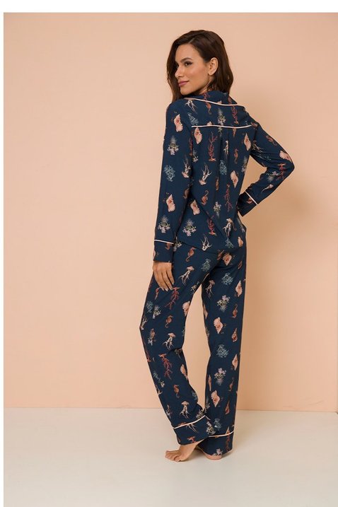 pijama conjunto manga longa com calca hosana lekazis costas
