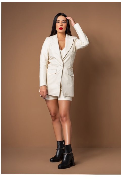 blazer classico maxi feminino pele mania