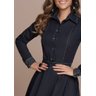 camisa feminina jaqueta jeans preto titanium cima detalhe