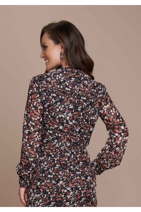 camisa estampa exclusiva com amarracao titanium jeans costas cima