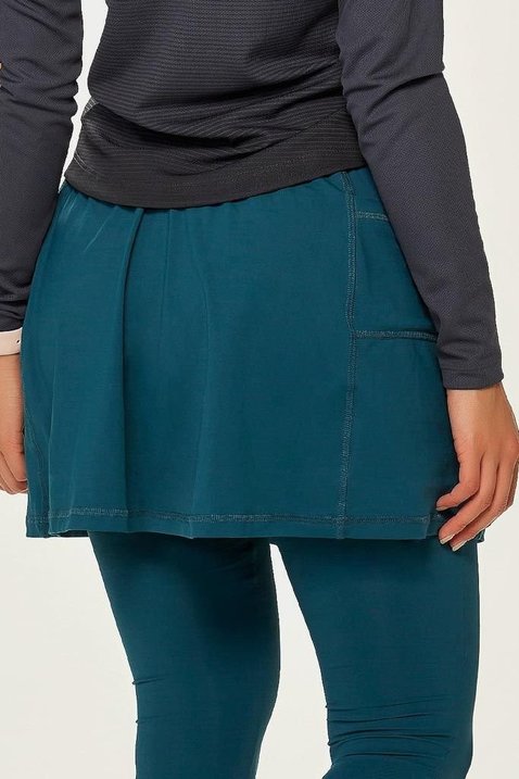 saia calca comprida ciclista almofada azul petroleo alta compressao uv50 epulari saia costas