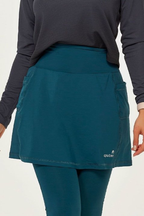 saia calca comprida ciclista almofada azul petroleo alta compressao uv50 epulari saia