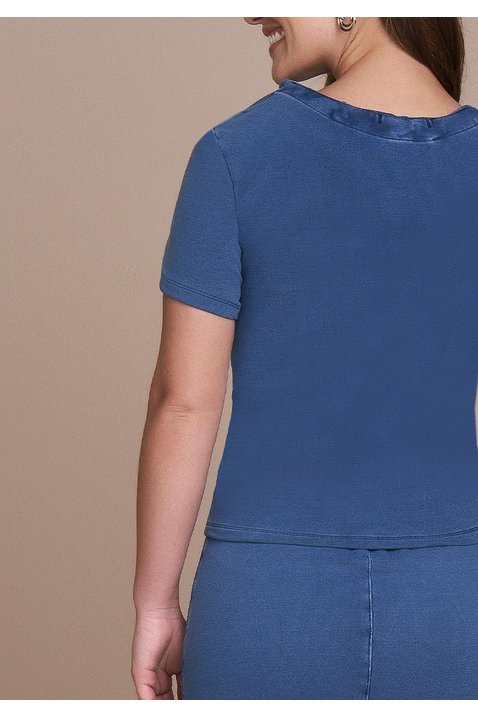 blusa malha denim com capuz titanium jeans costas cima detalhe