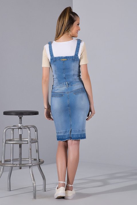 salopete jeans botoes frontais barra desfiada imperio z 1