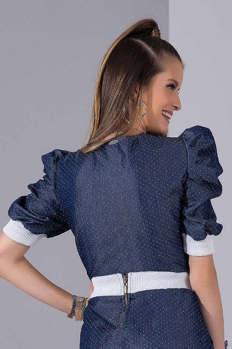blusa feminina jeans mangas bufantes imperio z 2