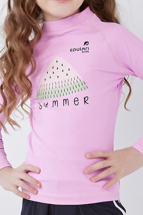 blusa feminina infantil manga longa piscina poliamida uv50 epulari kids3