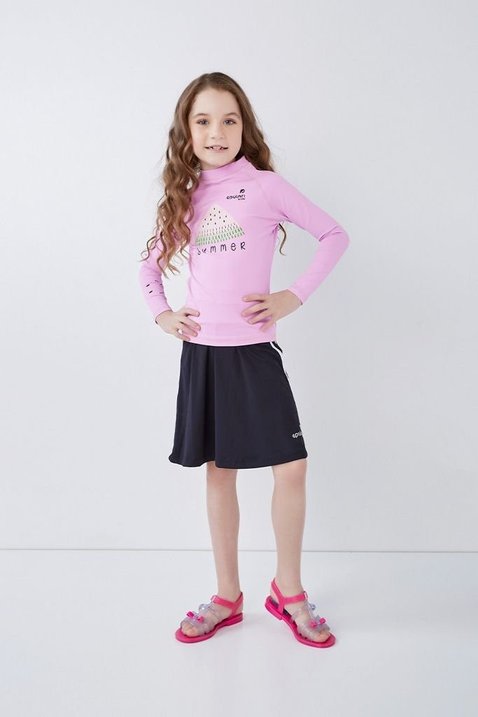 blusa feminina infantil manga longa piscina poliamida uv50 epulari kids4