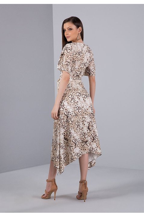 vestido crepe estampado butterfly titanium jeans costas