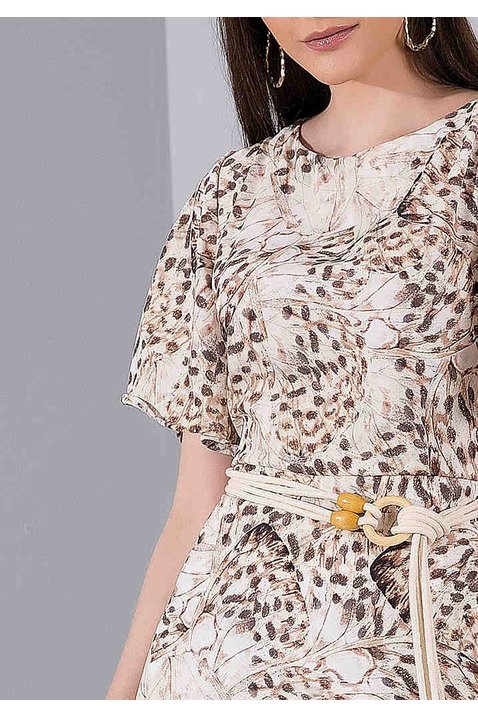 vestido crepe estampado butterfly titanium jeans cima detalhe