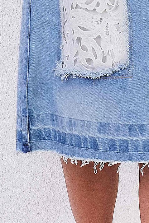 saia jeans evase barra desmanchada 2
