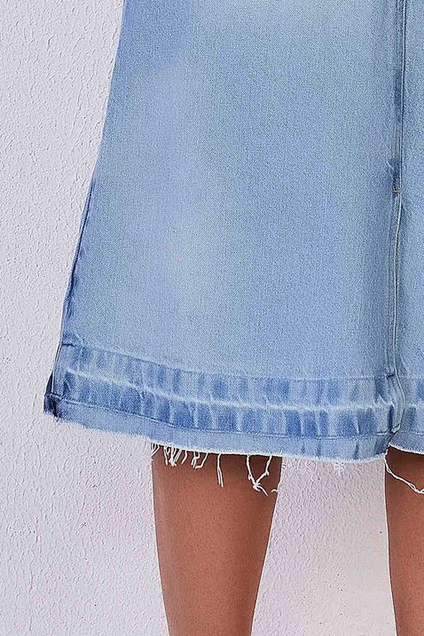 saia jeans evase barra desmanchada 6