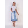saia jeans evase barra desmanchada 7
