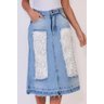 saia jeans evase barra desmanchada 8