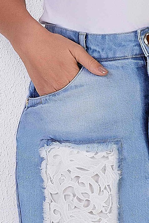saia jeans evase barra desmanchada 10