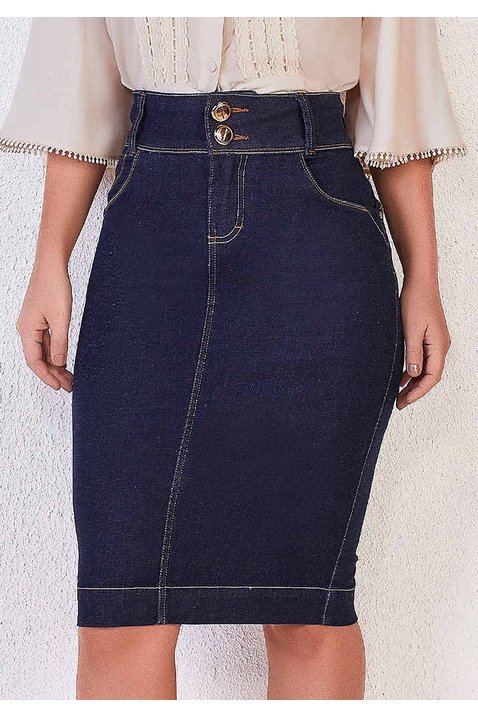 saia jeans escuro push up titanium jeans baixo