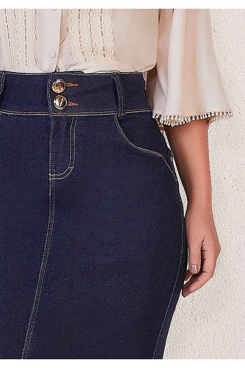 saia jeans escuro push up titanium jeans baixo detalhe
