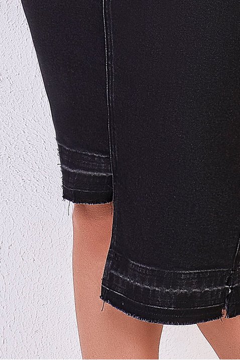 saia jeans preta barra assimetrica 5