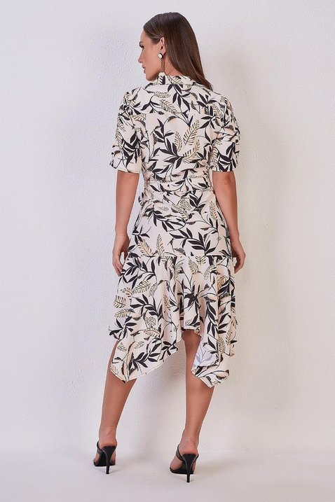 vestido midi estampado barra assimetrica titanium jeans 5