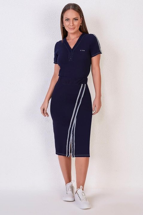 saia malha denim lapis midi titanium jeans 4