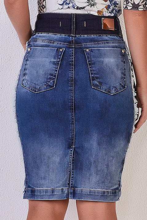 saia jeans reta detalhe lateral titanium jeans 6