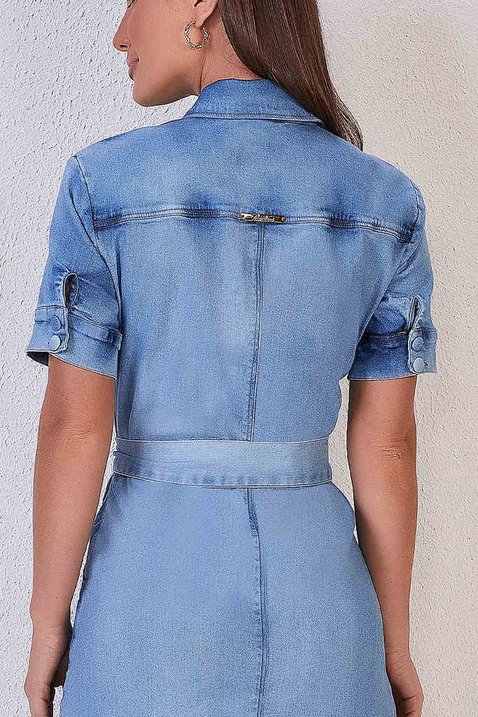 vestido jeans cinto amarracao 10